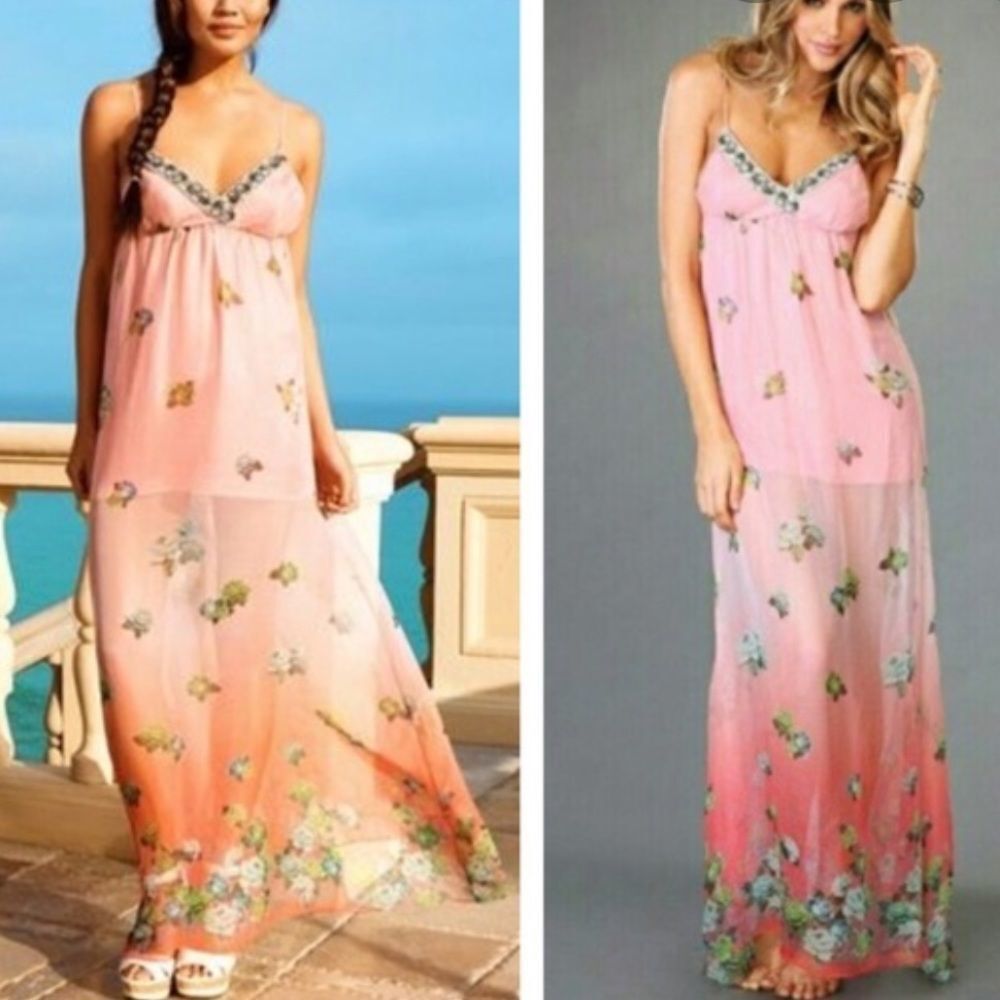 Beach Bunny‎ Good Girl Maxi Dress Pink AS IS